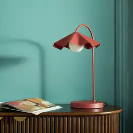 Buy Habitat Yuno Pleat Metal Table Lamp - Red | Table lamps | Habitat | Habitat UK