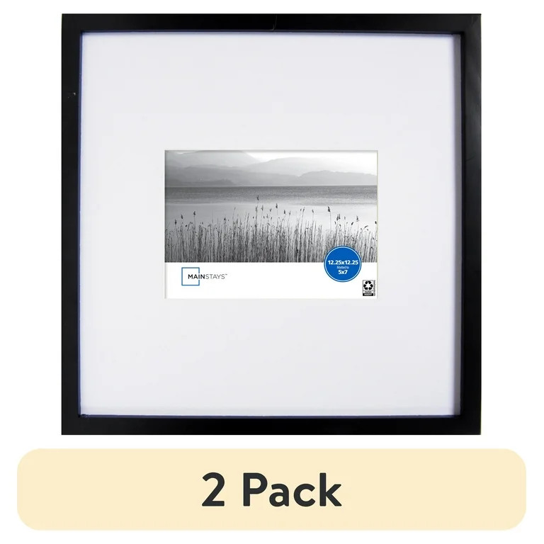 (2 pack) Mainstays \u2013 5x7 Picture Frame \u2013 Black Matted Gallery Linear Program Wall Photo... | Walmart (US)