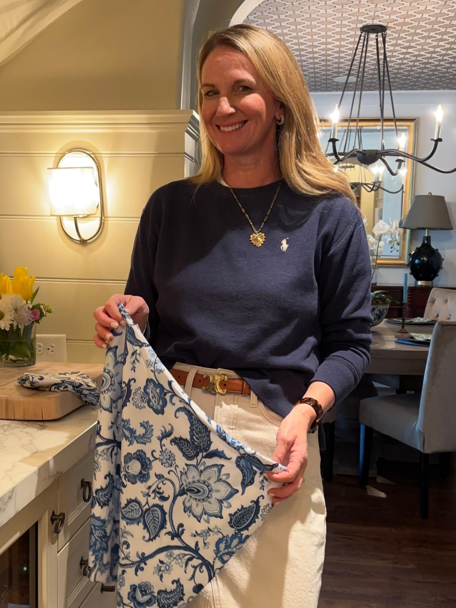 On the SEVENTH day of Ralph Lauren Spring- we added some Amazon $5 blue and white pillow covers to our front porch 💙🤍💙