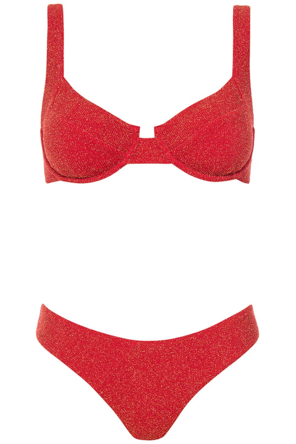 Laguna Bikini Red Lurex Set | VETCHY