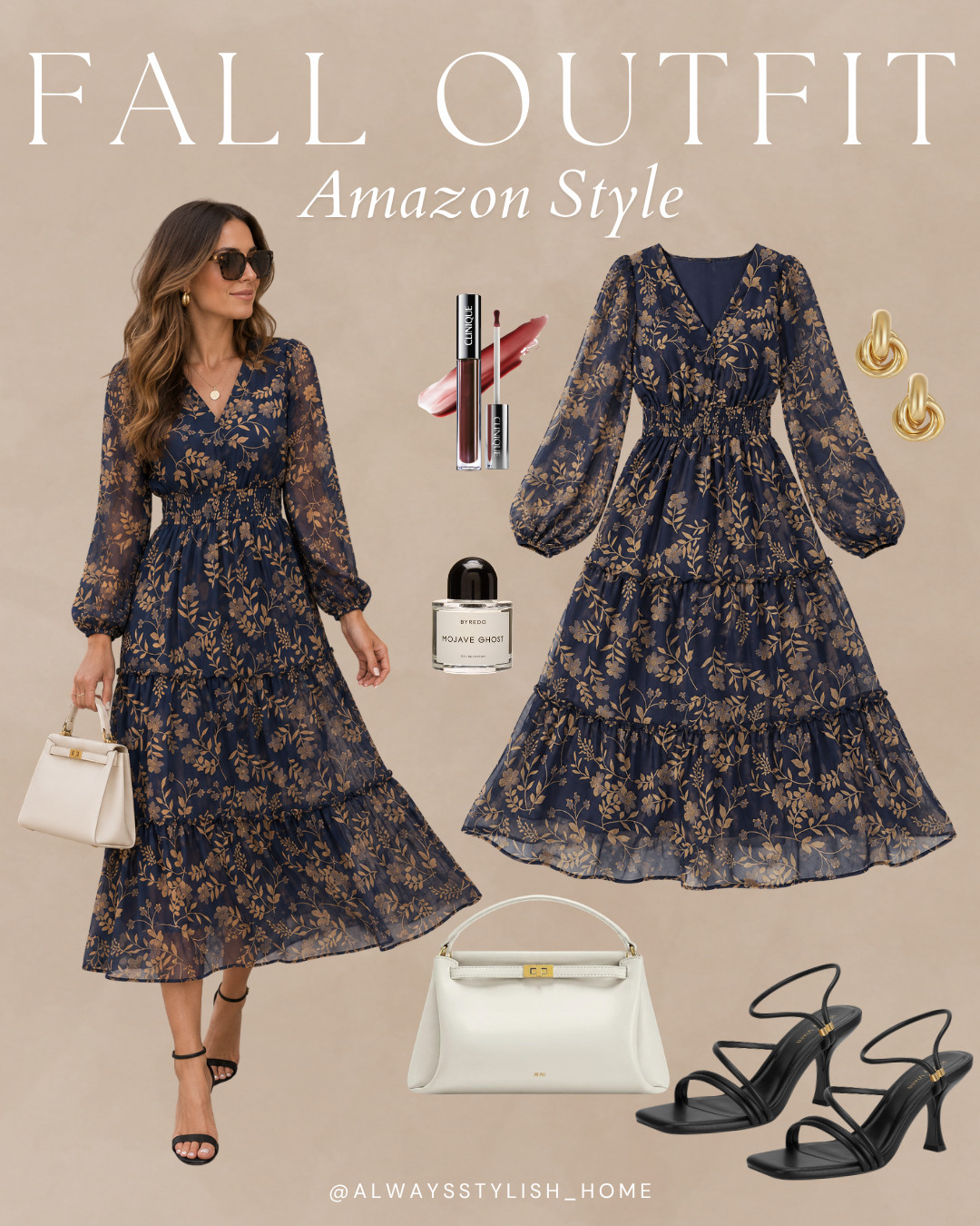beautiful fall wedding guest dress outfit idea from amazon, amazon fall dress, wedding guest look, amazon style, fall wedding outfit idea #fallwedding #weddingguest 

 #LTKSeasonal #LTKWedding
