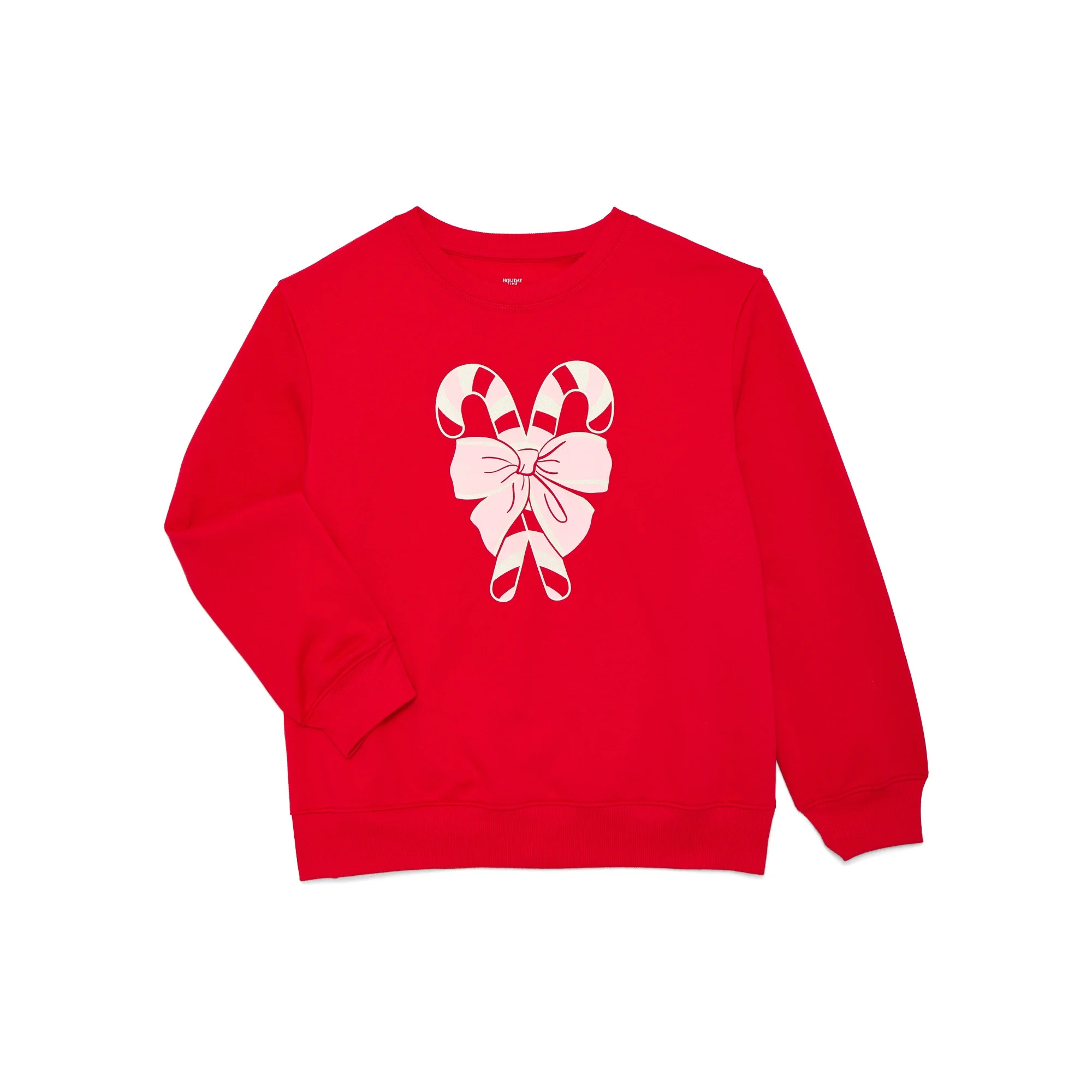 Holiday Time Girls Christmas Fleece Graphic Sweatshirt, Sizes 4-18 | Walmart (US)