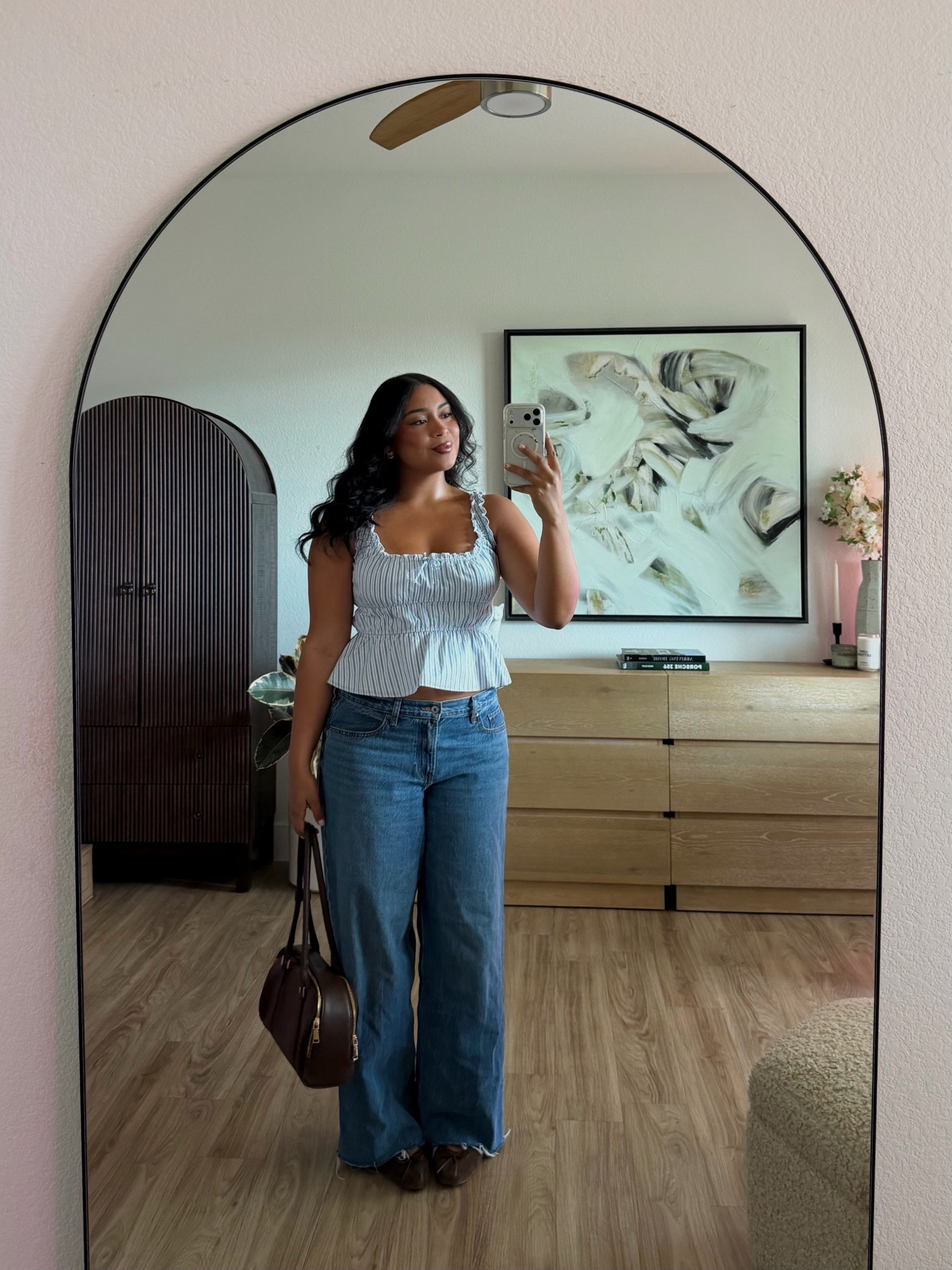 casual spring outfit inspo🩵 top is from Aritzia, one of my warm weather favorites bcus it goes w/ a lot of bottoms and is stretchy/ the perfect length imo (I’m 5’7 for reference & wearing a M), jeans are Abercrombie (runs true to size) 

#LTKMidsize #LTKSeasonal #LTKootd
