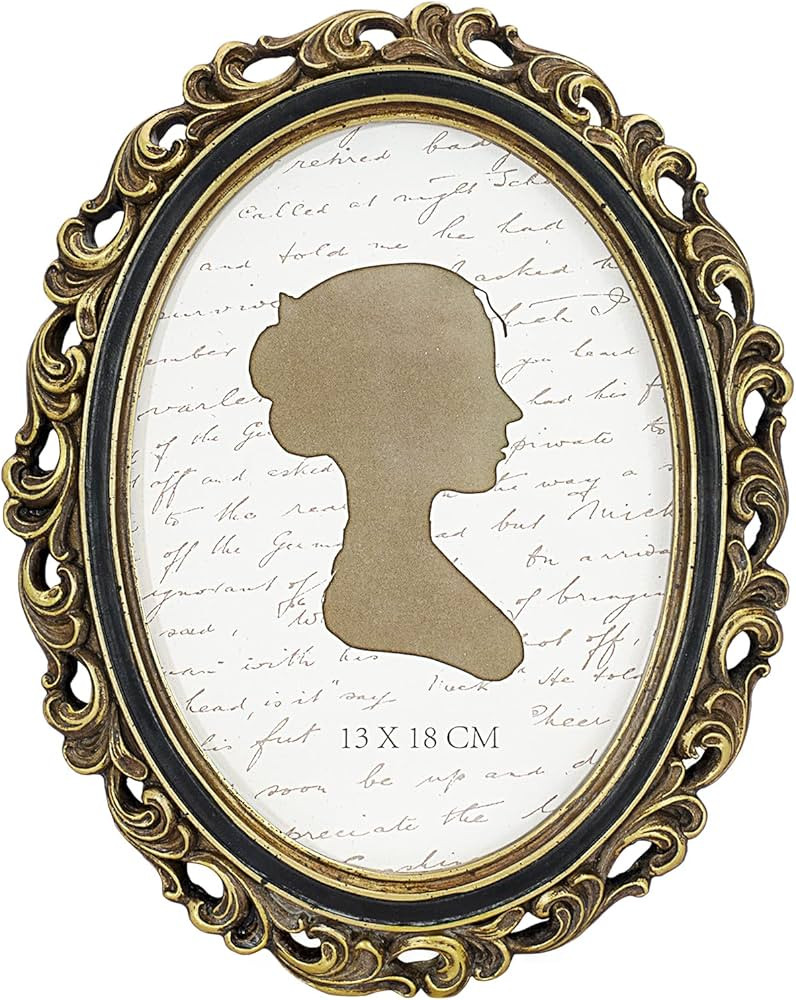 Sunlit Vintage Picture Frame 5x7 Inch, Oval Antique Photo Frames with Glass Front, Luxury Photo Disp | Amazon (US)