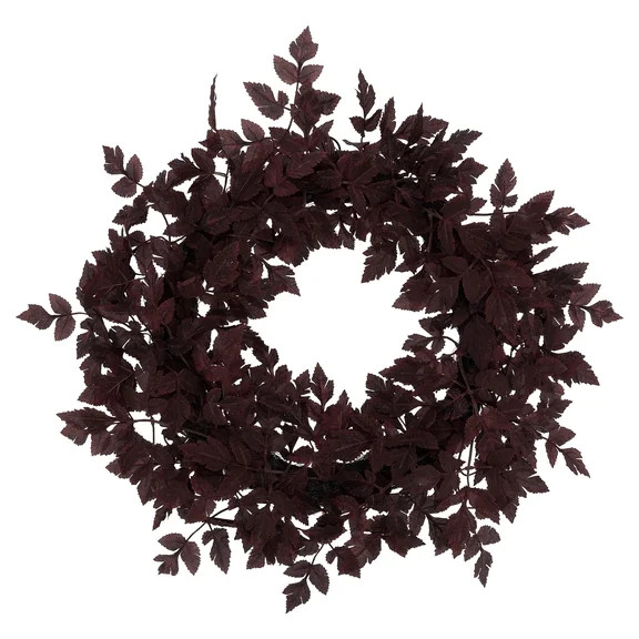 My Texas House Halloween Layered Foliage Wreath, Plum, 24" | Walmart (US)