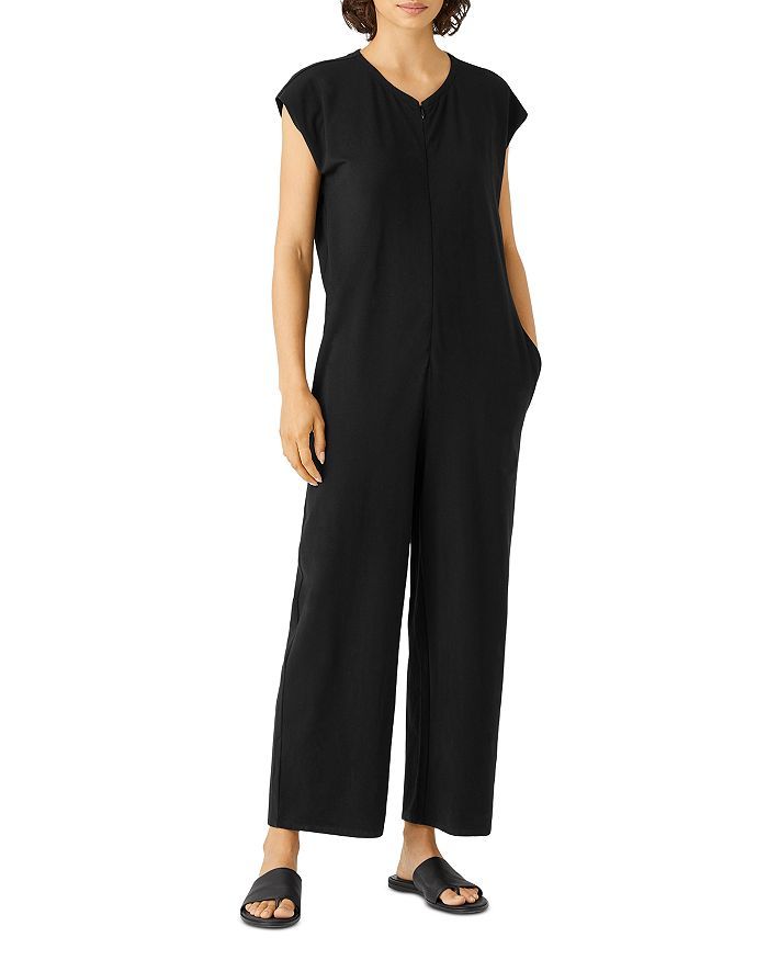 Zip Front Short Sleeve Jumpsuit | Bloomingdale's (US)