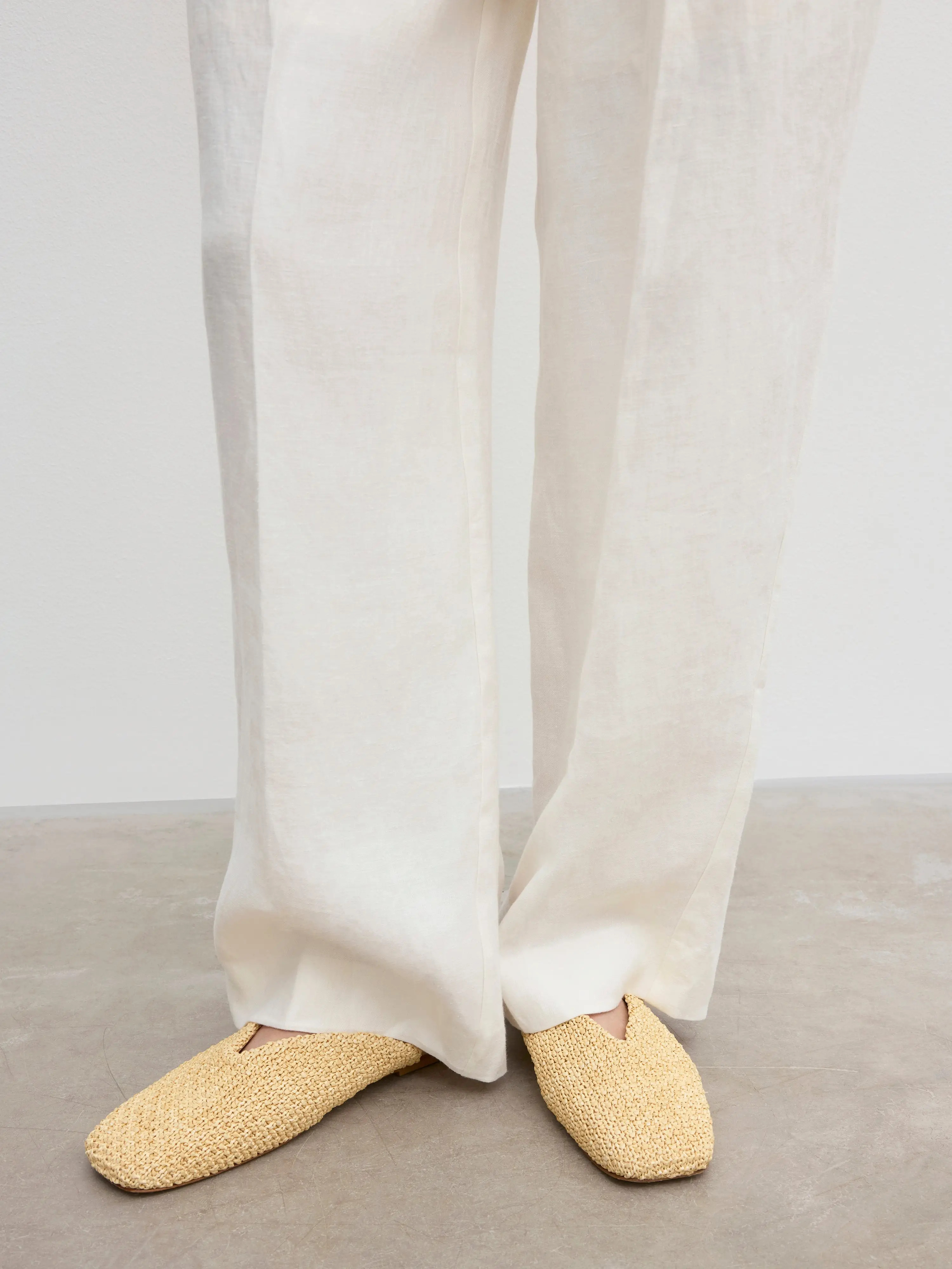 Square Toe Slip Ins - Natural Beige | House of Dagmar