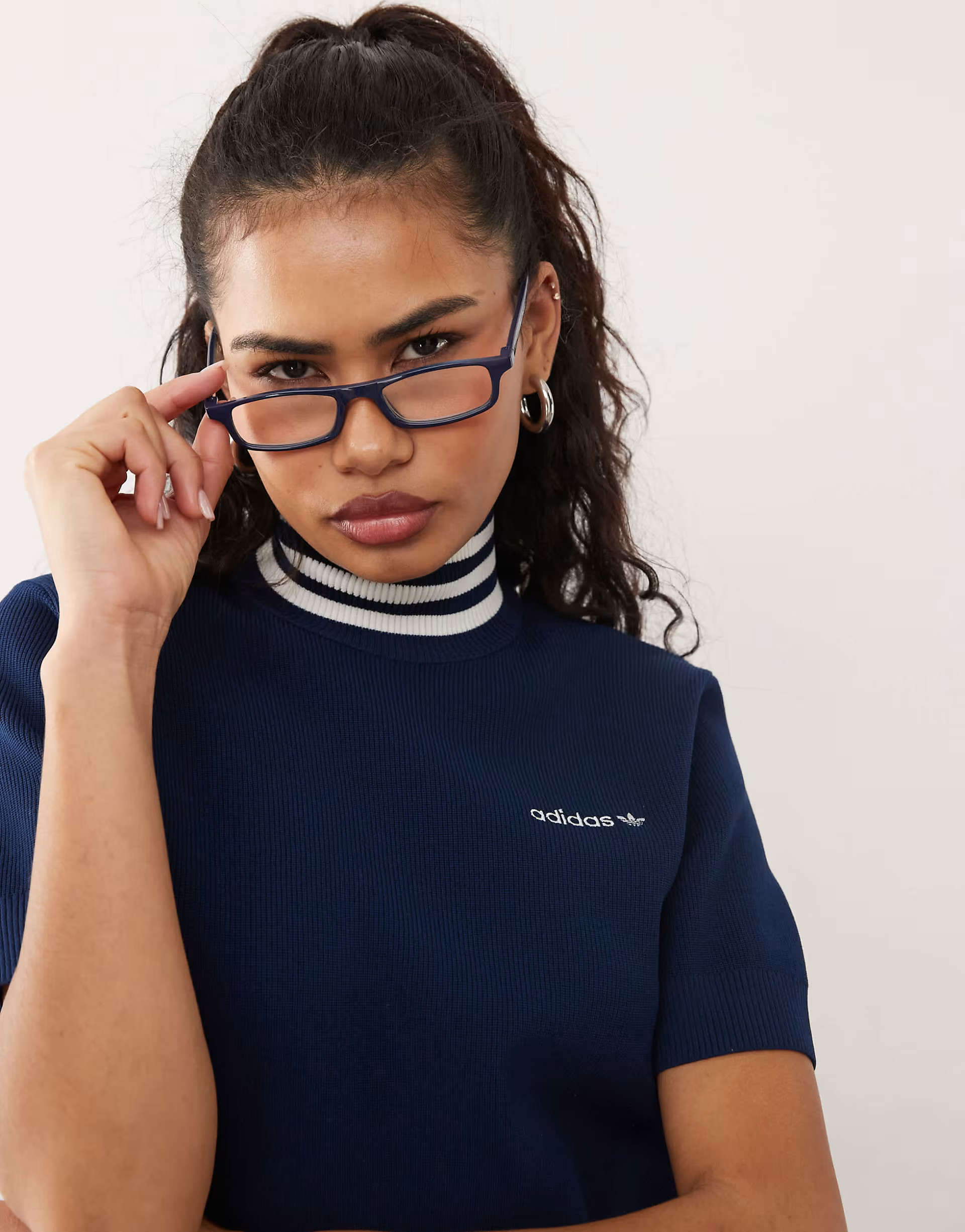 adidas Originals Cropped Turtleneck in blue | ASOS (Global)