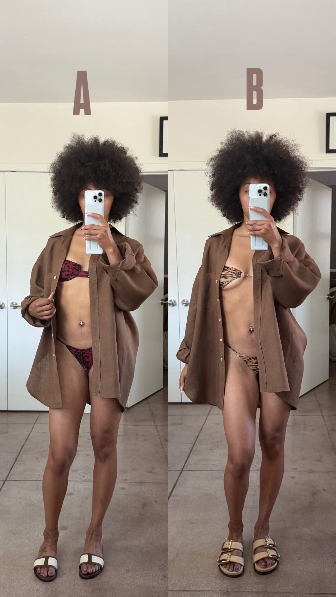 A or B?

white dress @stapleandhue white sandals @Hermès bikinis 
@INDAHClothing
brown short set @DISSH
brown sandals @J.Crew (ON SALE)

#LTKSwim #LTKSaleAlert #LTKShoeCrush