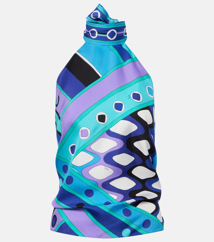 Pucci Vivara silk twill halterneck top | Mytheresa (US/CA)