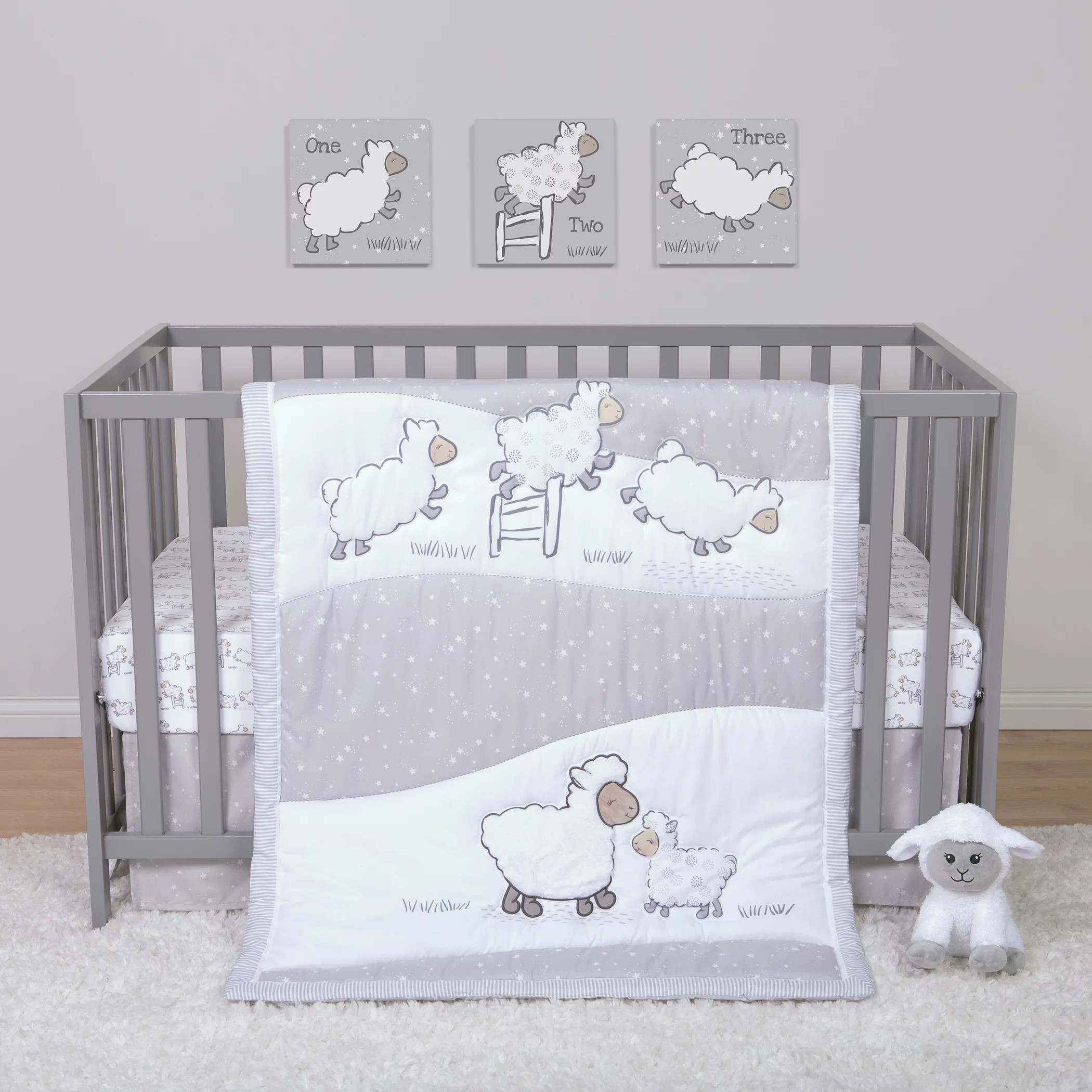 Sleepy Sheep 4 Piece Crib Bedding Set | Walmart (US)