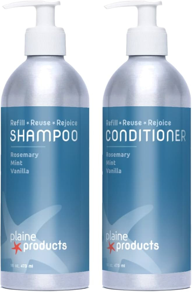 Plaine Products Eco-Friendly Shampoo and Conditioner - Rosemary, Mint, Vanilla - Sulfate Free, 16... | Amazon (US)