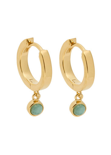 Healing Stone 18kt gold-plated hoop earrings | Harvey Nichols