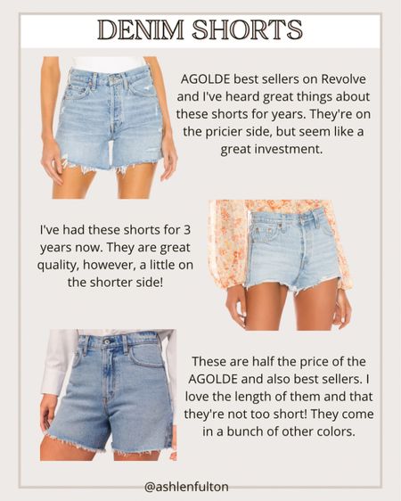Denim shorts, Abercrombie shorts, agolde shorts, levi denim shorts 

#LTKunder100 #LTKunder50 #LTKSeasonal