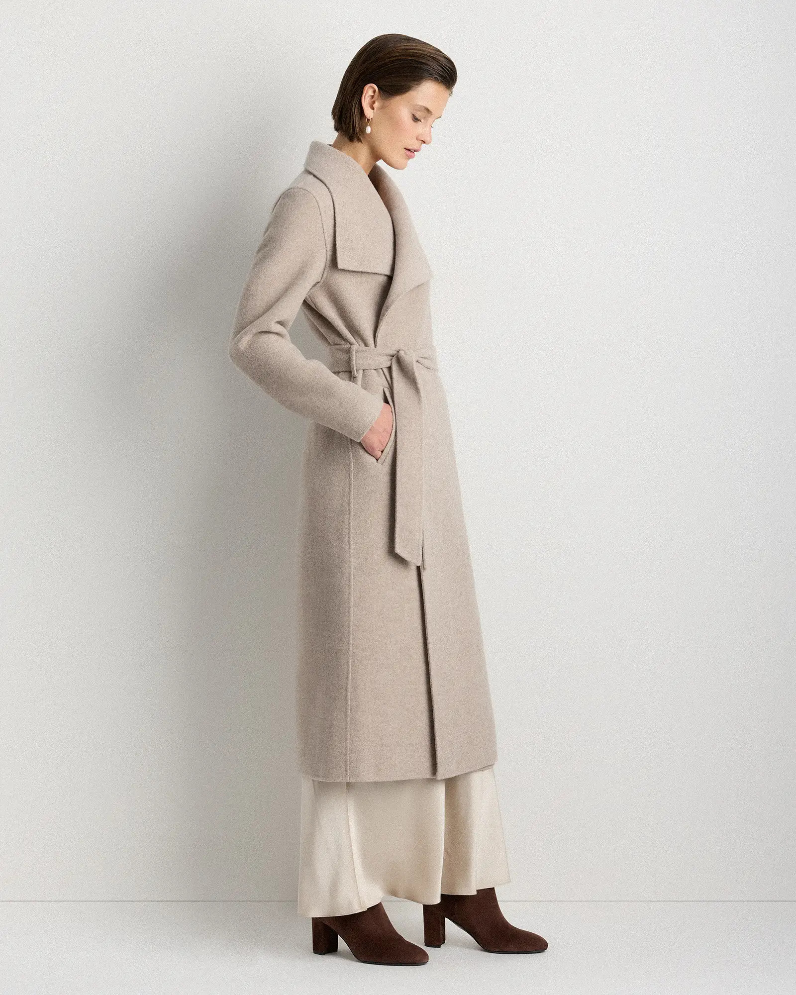 Double-Faced Merino Wool Draped Collar Wrap Coat | Quince