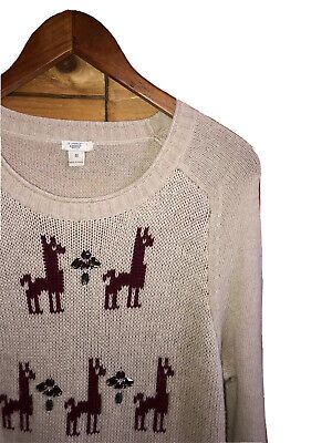 J Crew Sz M Llama Sweater Jewel Embellished Intarsia Tan Burgundy Wool Women’s  | eBay | eBay US