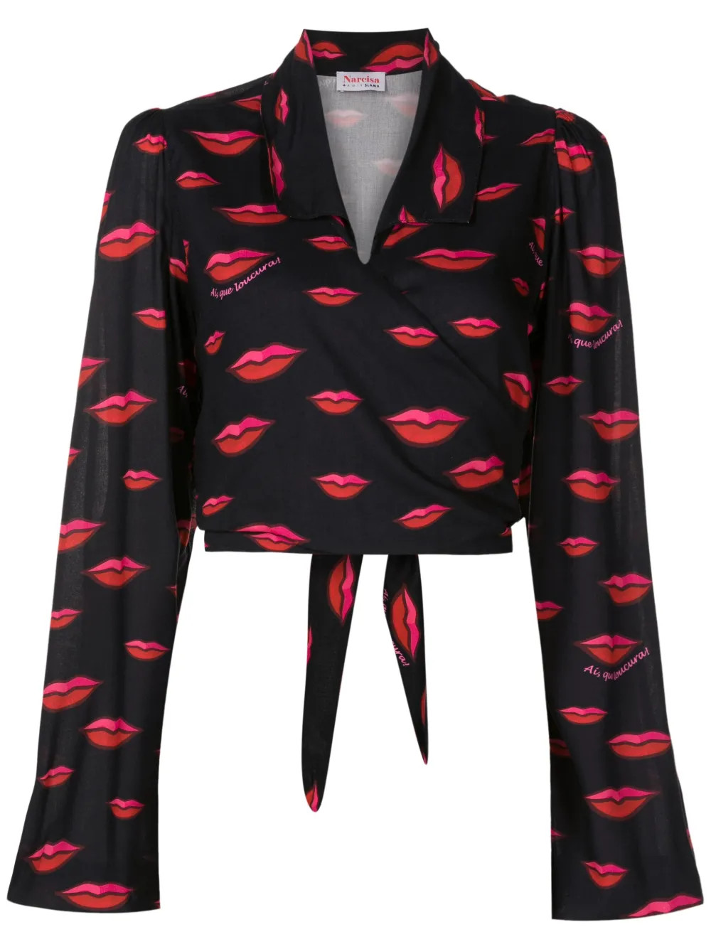 Amir Slama lips-print long-sleeved Shirt - Farfetch | Farfetch Global