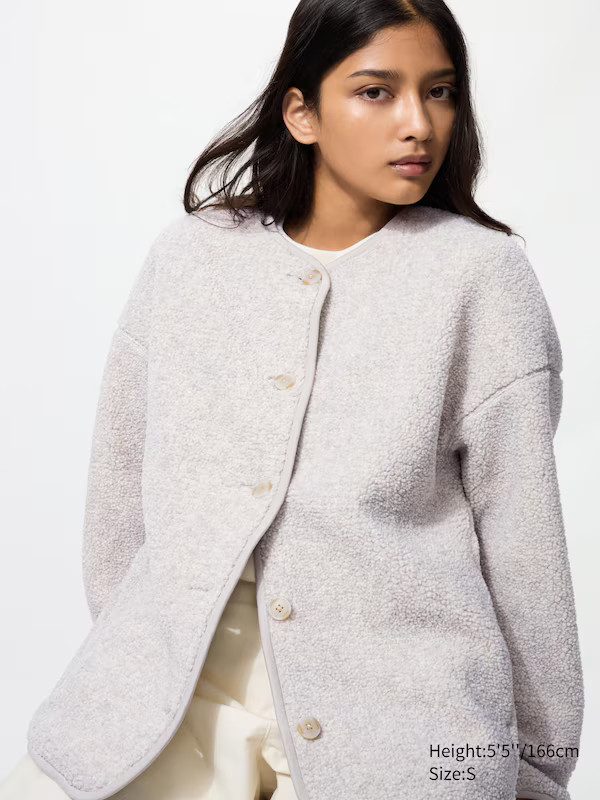 Pile Lined Fleece Relaxed Cardigan | UNIQLO (UK)