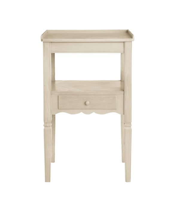 Radnor Wooden Side Table - Linen Gray | OKA US
