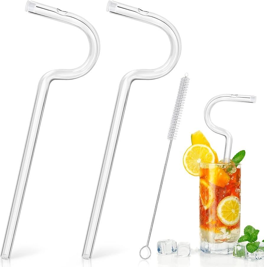 Anti Wrinkle Straw, Reusable Glass Drinking Anti Wrinkle Straw, Curved No Wrinkle Straws Prevent ... | Amazon (US)