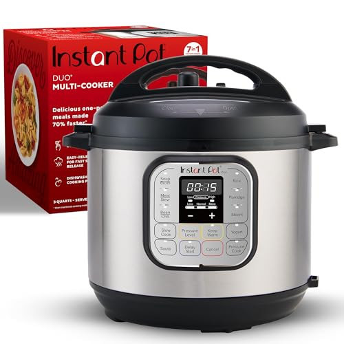 Instant Pot Duo 7-in-1 Mini Electric Pressure Cooker, Slow Rice Cooker, Steamer, Sauté, Yogurt Maker, Warmer & Sterilizer, Includes Free App with over 1900 Recipes, Stainless Steel, 3 Quart | Amazon (US)