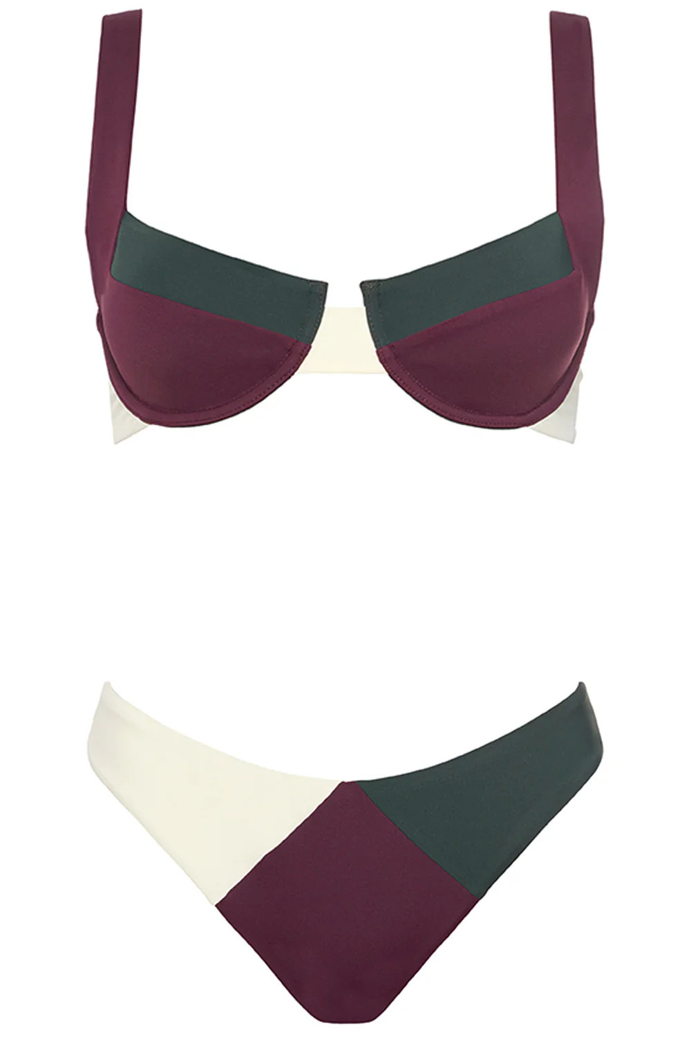 Laguna Bikini Ruby Tricolor Set | VETCHY LLC