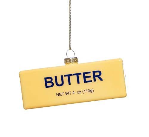 Set of 2 Hand Blown Glass Stick of Butter Ornament, Hanging Glass Butter Ornaments for Christmas Tree | Amazon (US)