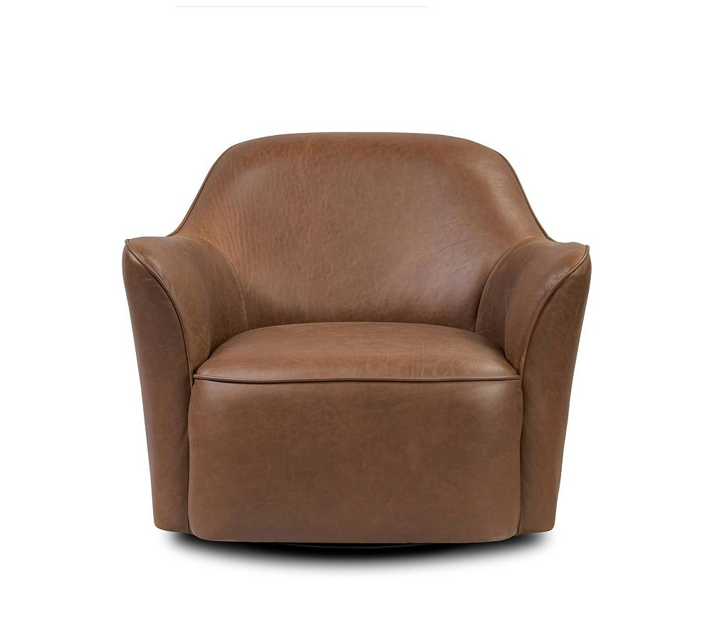 Primm Leather Swivel Chair | Pottery Barn (US)