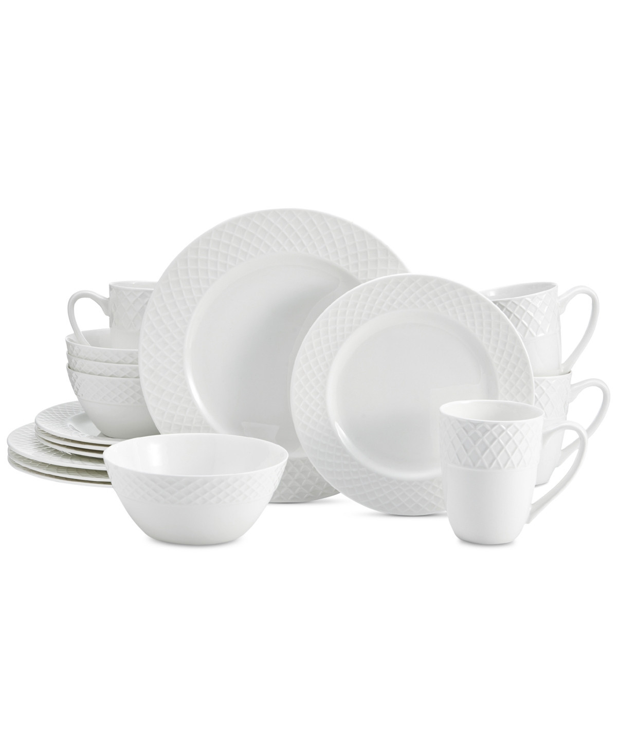 Mikasa Trellis White 16-Pc. Dinnerware Set, Service For 4 - White | Macy's