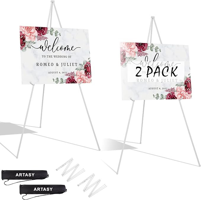 ARTASY 63" Easel Stand for Wedding Signs, Posters, Portable Artist Easel for Painting Canvas, Tri... | Amazon (US)