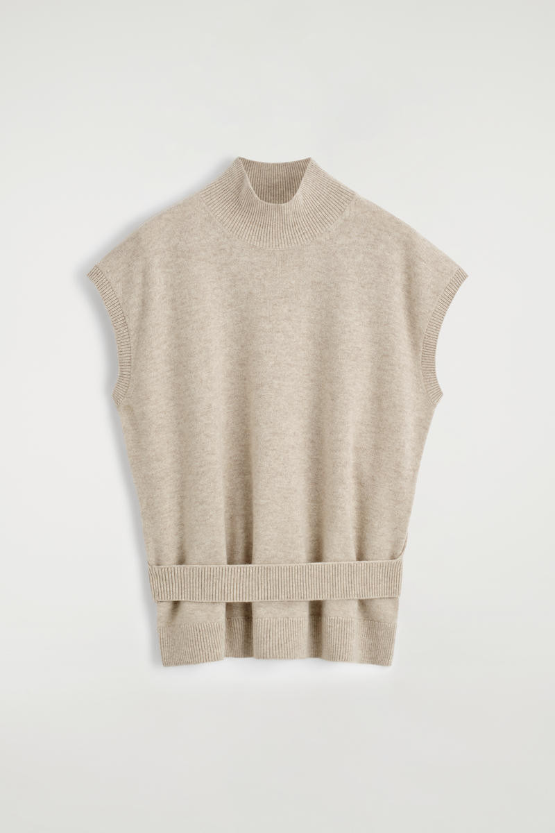 Belt-Detail Mock-Neck Wool Vest | COS (US)