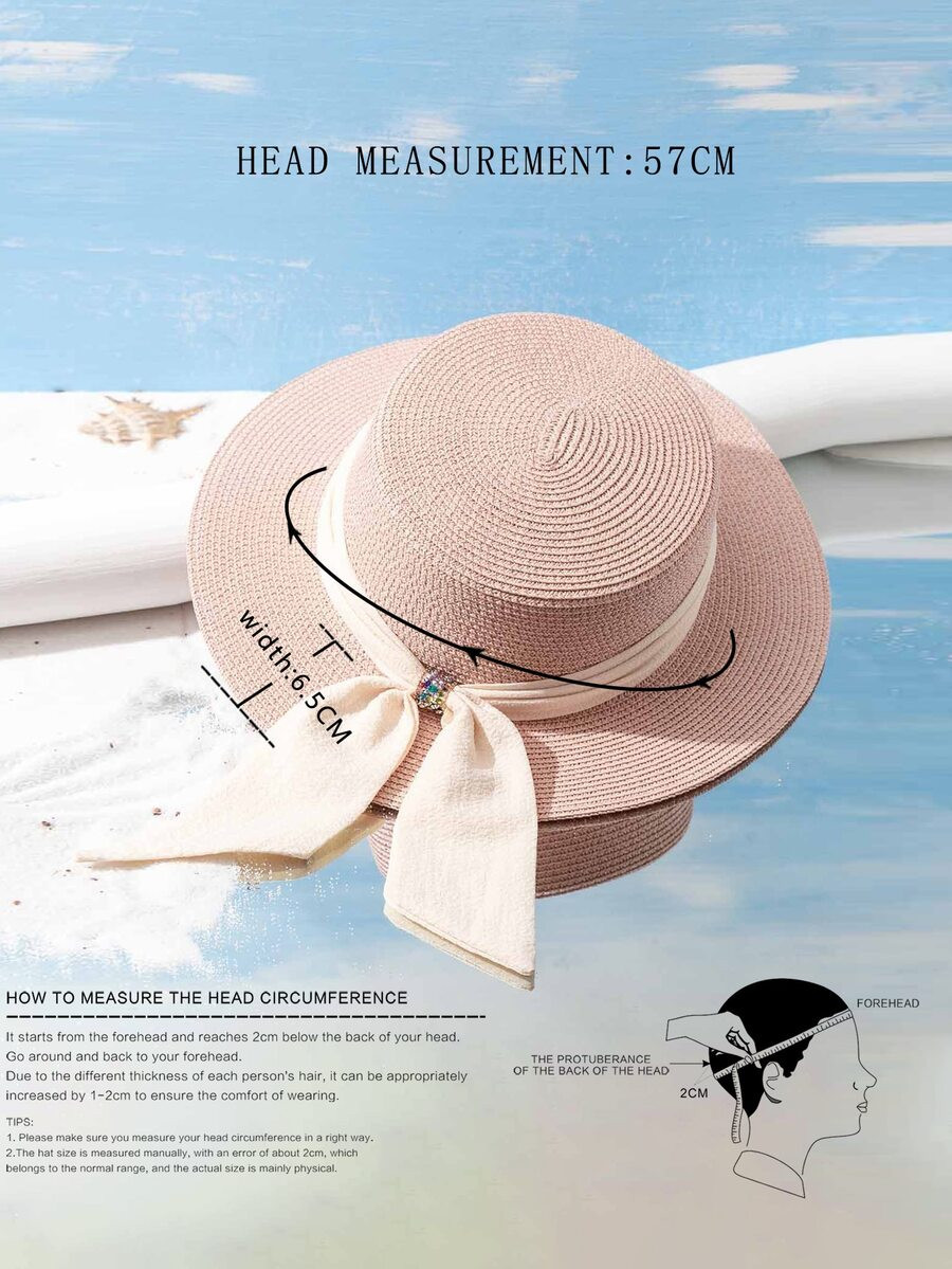 Twilly Scarf Decor Straw Hat | SHEIN