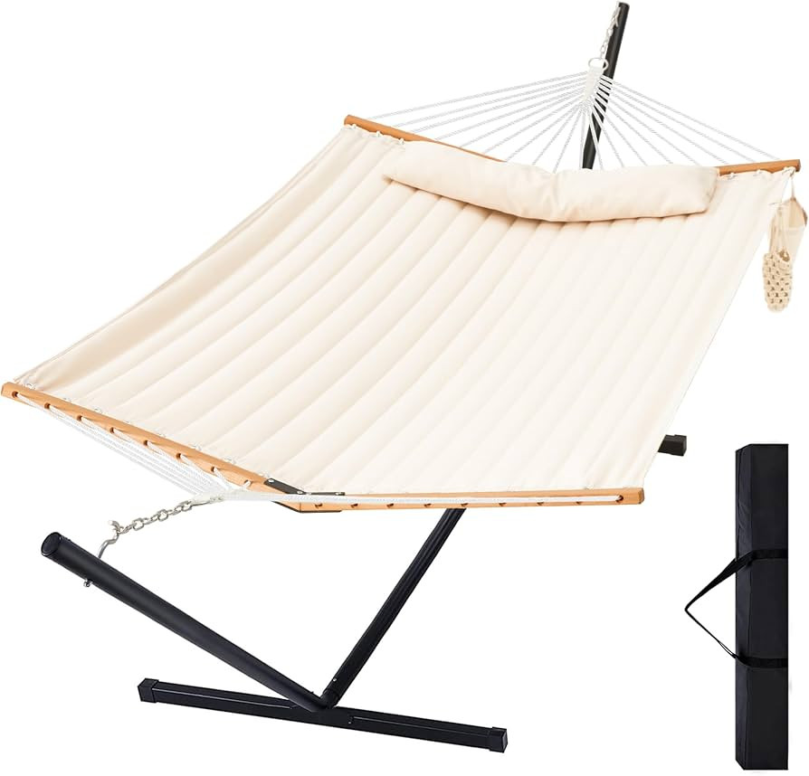 Antifir Two Person Hammock with Stand, Heavy Duty Outdoor Patio Hammock with Portable Steel Stand... | Amazon (US)