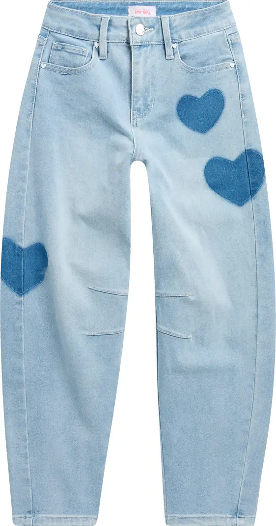 Kids' Heart Patch Barrel Leg Jeans | Nordstrom Rack