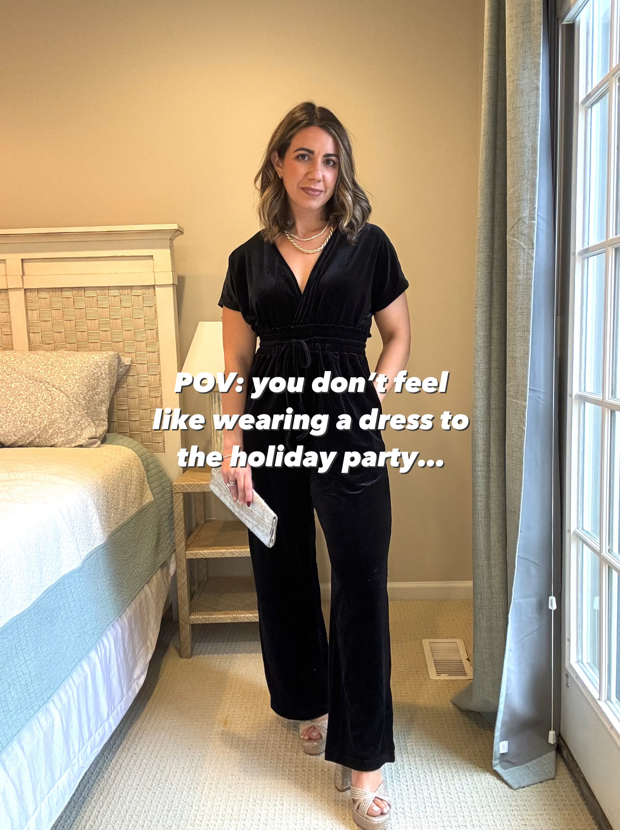 Perfect jumpsuit for holiday parties! Love this holiday outfit from Amazon! 

#LTKFindsUnder100 #LTKHoliday