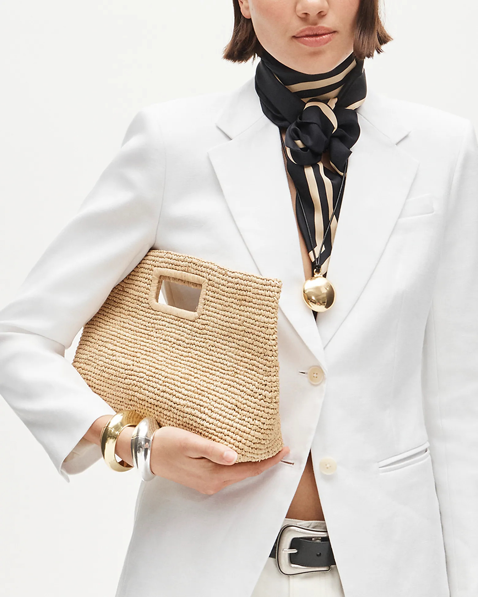 Handknotted raffia rectangular clutch | J. Crew US