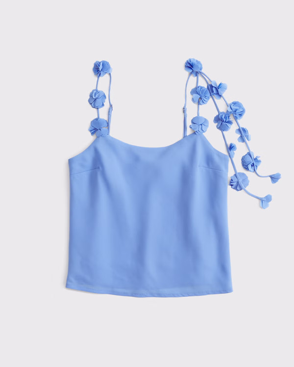 Floral Strap Sheer Cami Top | Abercrombie & Fitch (US)