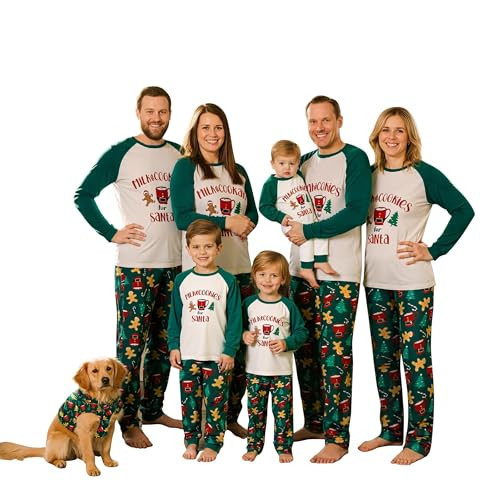 Adisputent Christmas Pajamas for Family Matching Long Sleeve Couples Holiday Sleepwear Two Piece Funny Christmas Pjs Sets Green Gingerbread Man Women L | Amazon (US)