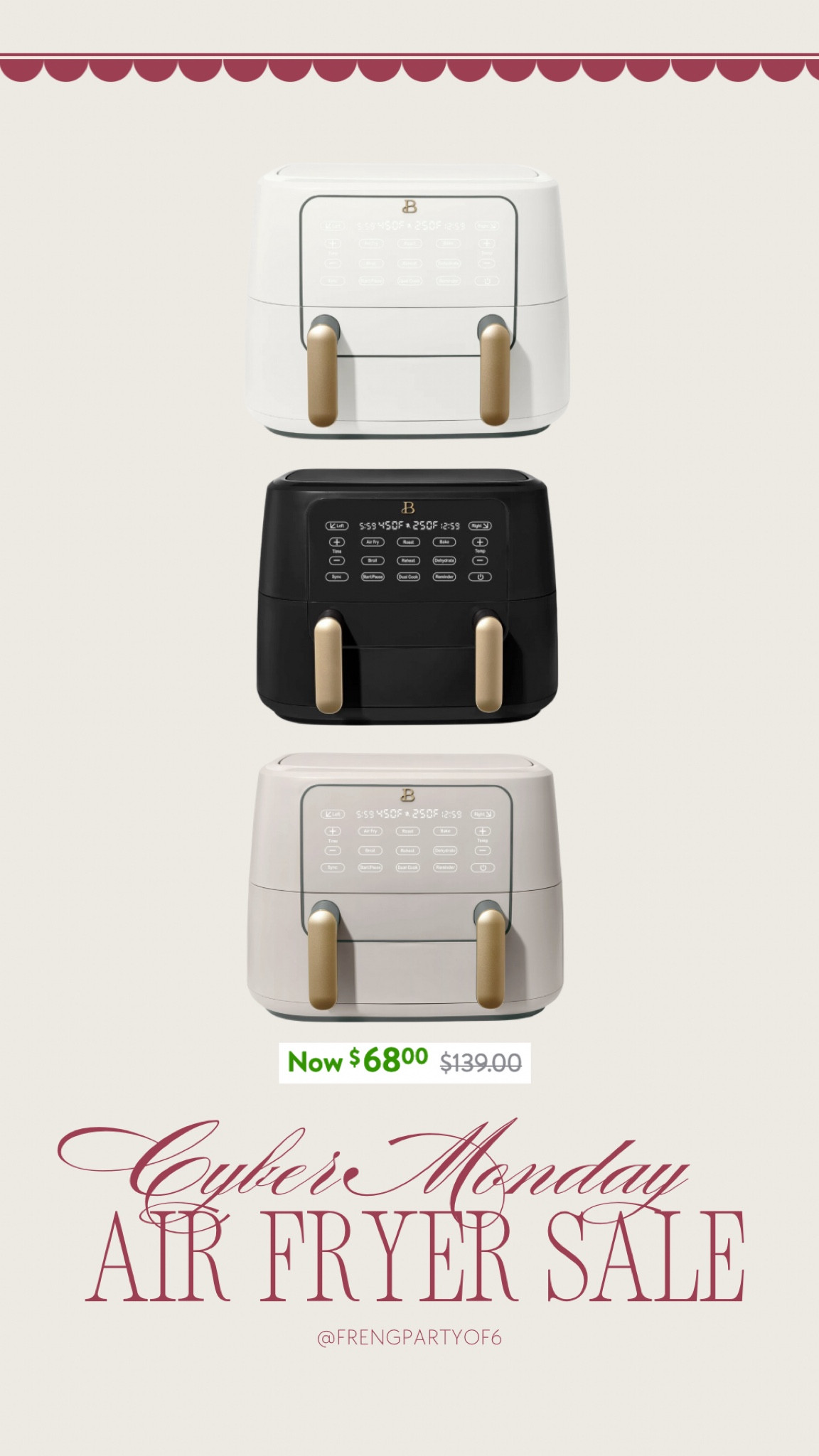 Walmart cyber week deals are alive! This double air fryer is over 50% off! I have this in the single air fryer version and it’s amazing quality and works really great. 

#LTKCyberWeek #LTKHome #LTKSaleAlert