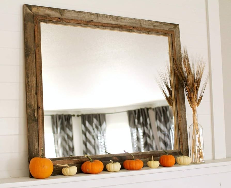 MyBarnwoodFrames - Hobble Creek Style Reclaimed Barn Wood Mirror with Alder Overlay (22x26 Inches... | Amazon (US)