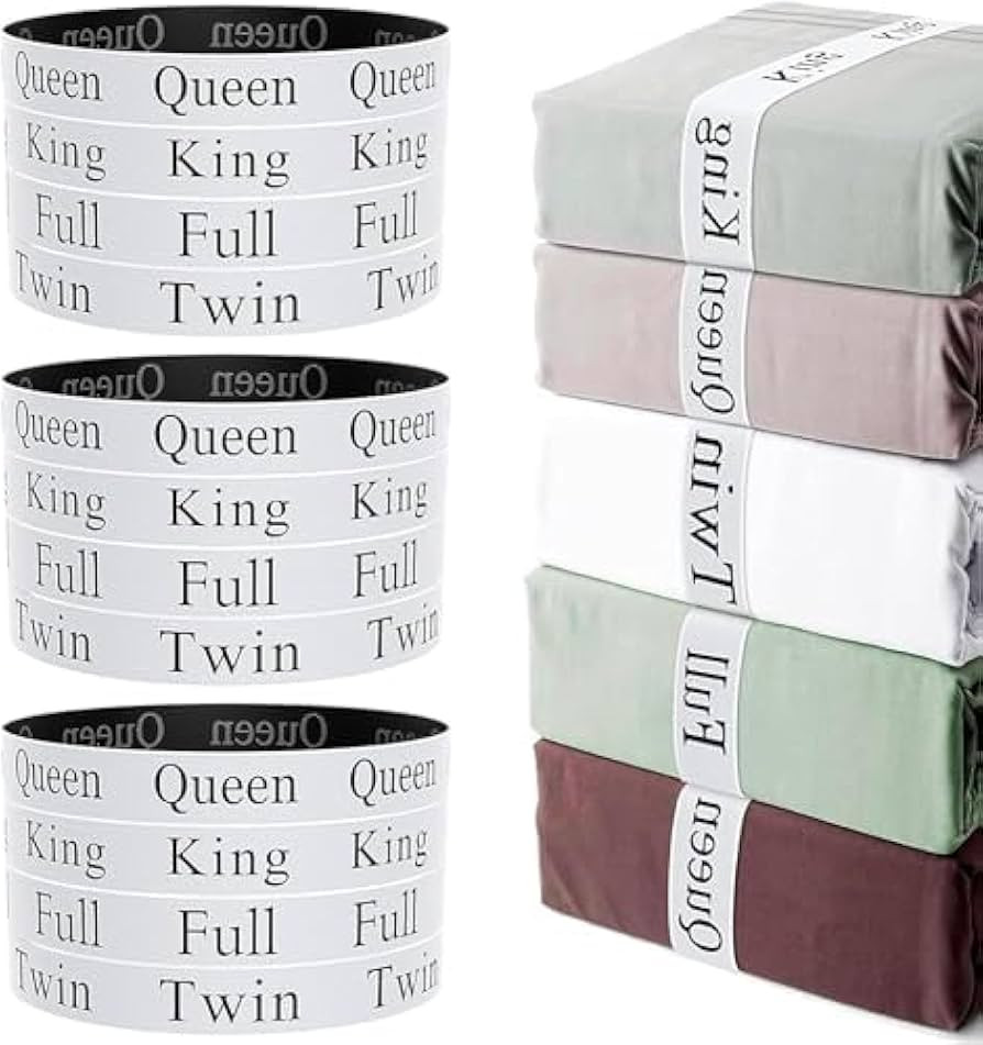 12 Pcs Bed Sheet Organizer Bands Set, Elastic Polyester Bedding Straps Label, Polyester Bed Sheet... | Amazon (CA)