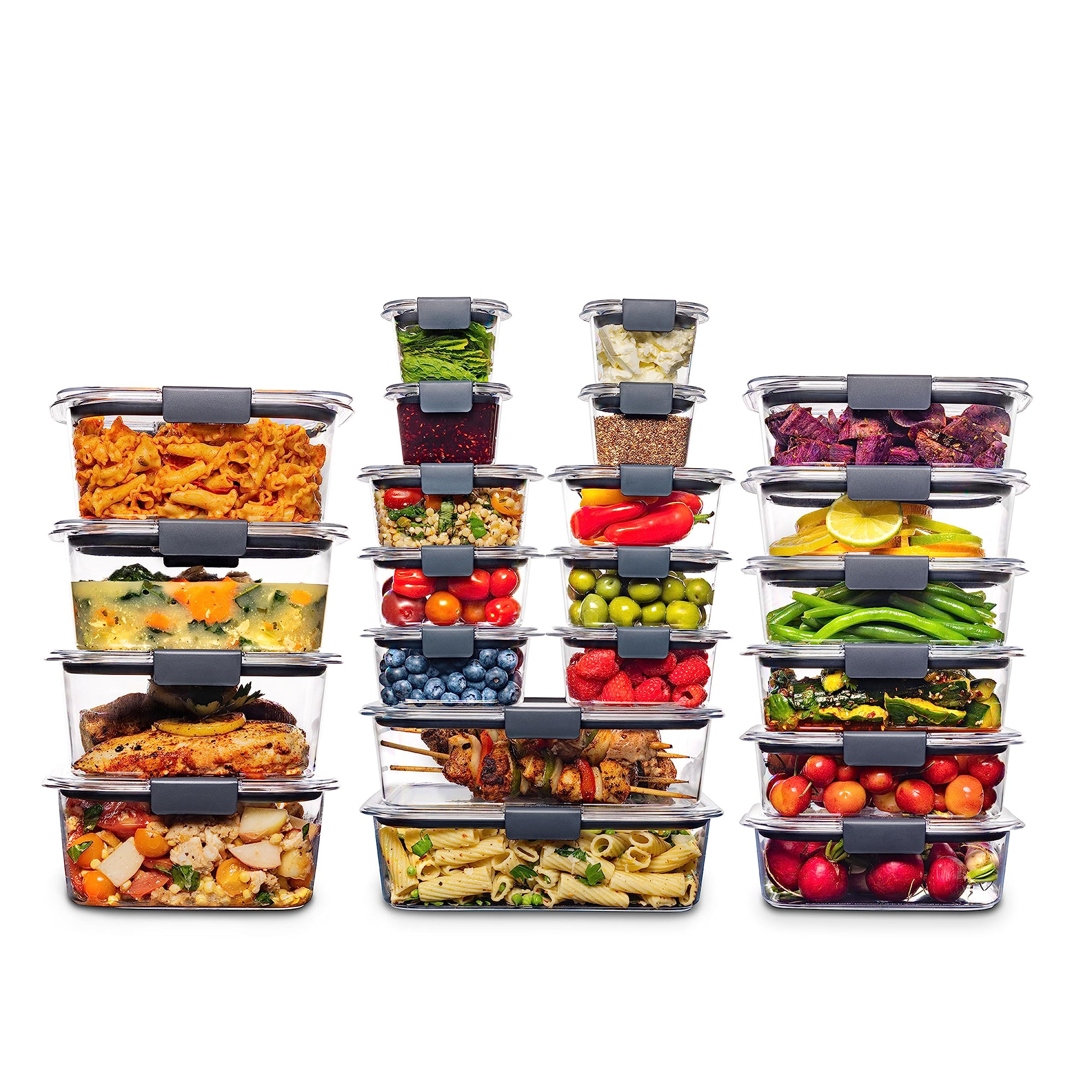 Rubbermaid Brilliance BPA Free Food Storage Containers with Lids, Airtight, for Lunch, Meal Prep,... | Amazon (US)