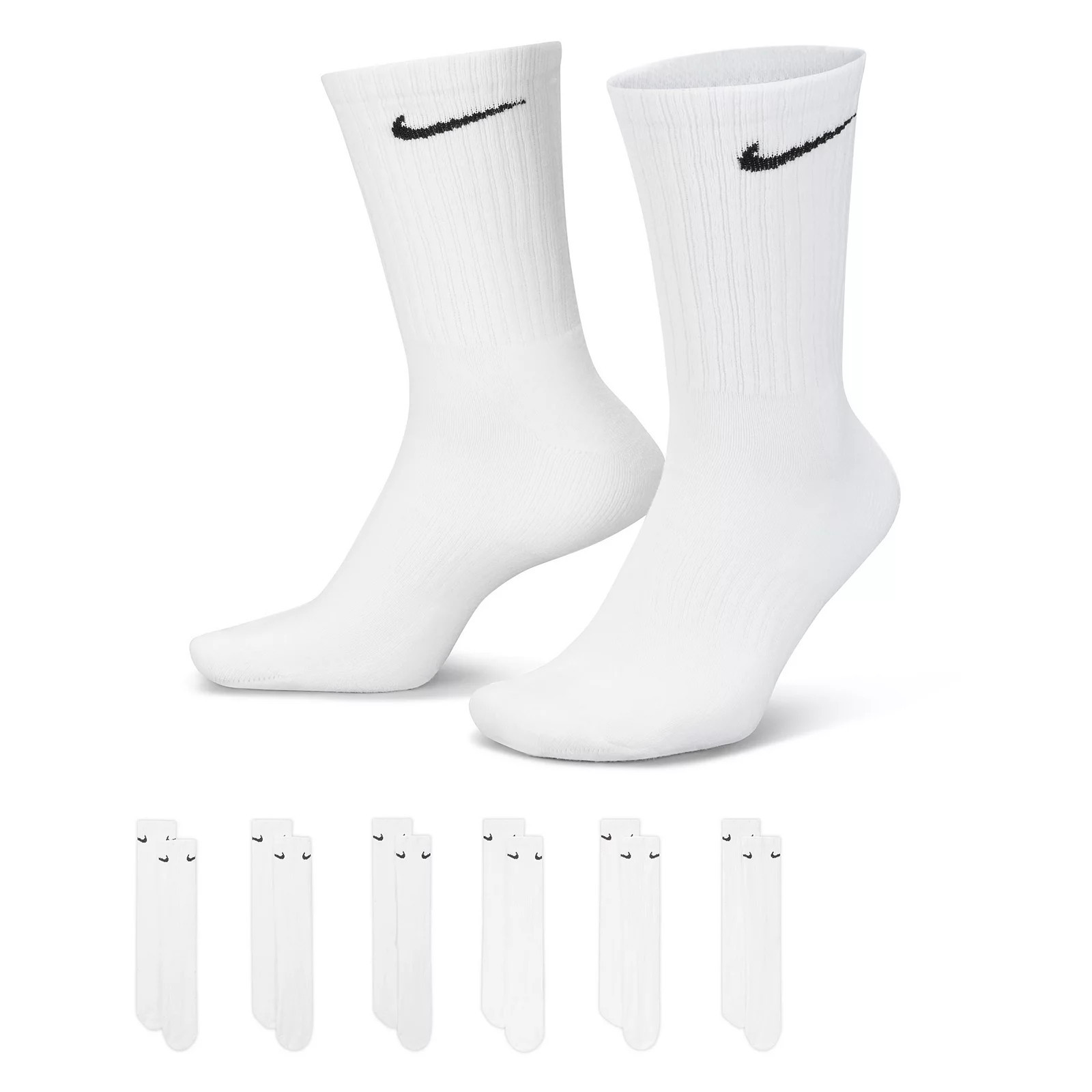 Men's Nike 6-Pack Everyday Cushioned Crew Training Socks, Size: 12-15, White | Kohl's