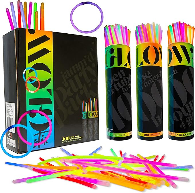 DRAGON TOO 300 Glow Sticks and Connectors Bulk Party Supplies Pack – 8 Inch Bright Glow Sticks ... | Amazon (US)