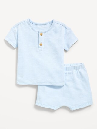 Jacquard-Knit Henley Shirt and Shorts Set for Baby | Old Navy (CA)