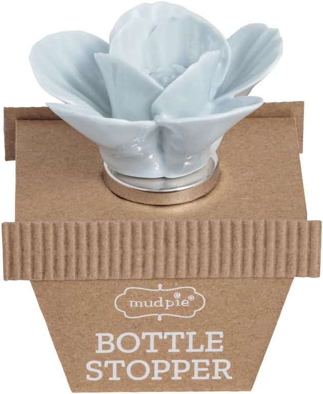 Mud Pie Stoneware Blue Flower Bottle Stopper | Amazon (US)