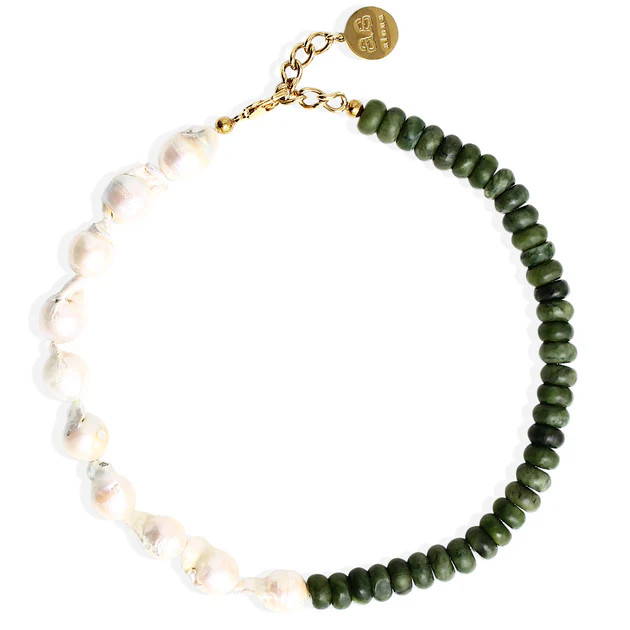 MILEY Necklace - Pearl and Jade | By Alona