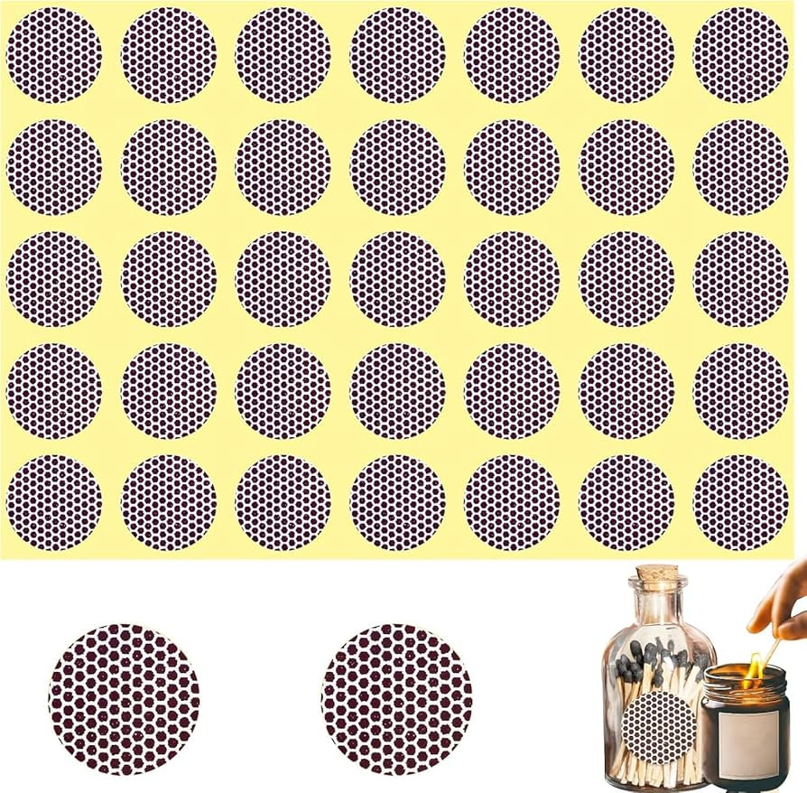 28 PCS Match Striker Stickers, Match Striker Paper with Adhesive, Ideal for Fireplace Matches (Ro... | Amazon (US)