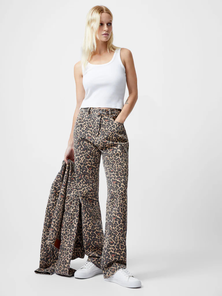 Charlie Leopard Print Straight Leg Jeans | French Connection (UK)