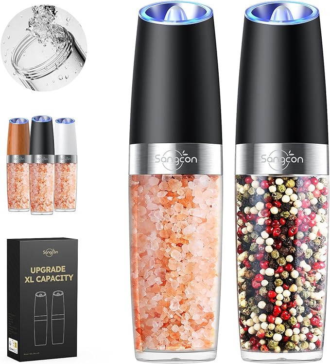 Upgraded XL Capacity, Sangcon Electric Salt and Pepper Grinder Set Battery Powered Refillable One... | Amazon (CA)